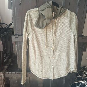 New olive stripe shacket